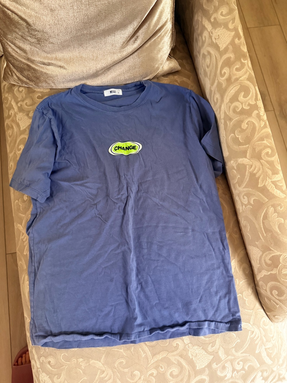 Blue 'Change' Graphic Tee - Casual Men's Shirt
